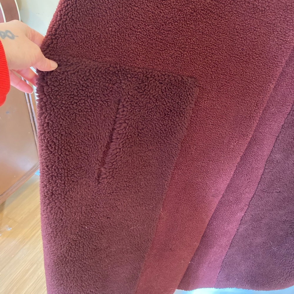 FREE PEOPLE Burgundy and Pink Coat - Picture 4 of 7